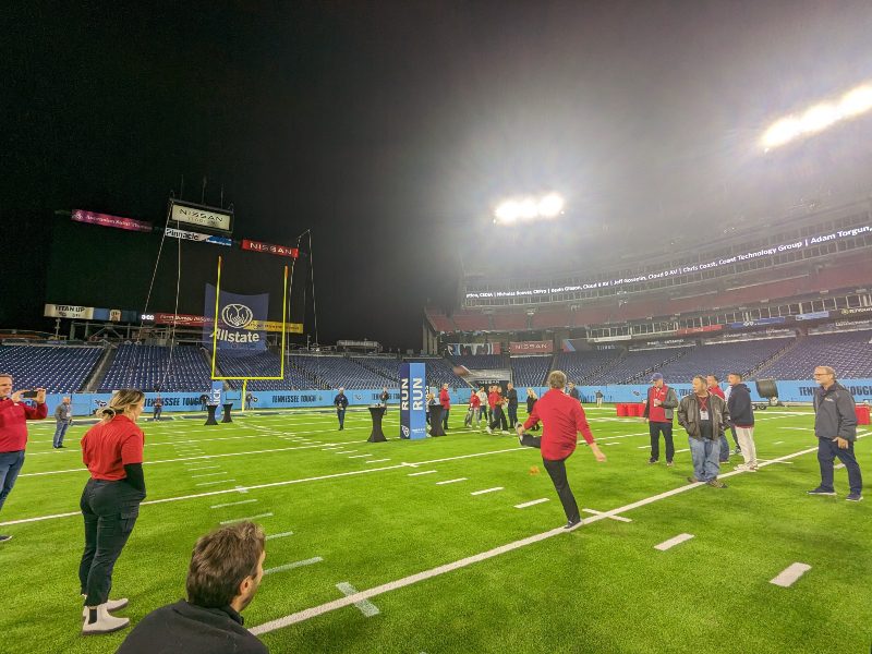 Dealers engaging in football activates at Nissan Stadium, home of the Tennessee Titans.