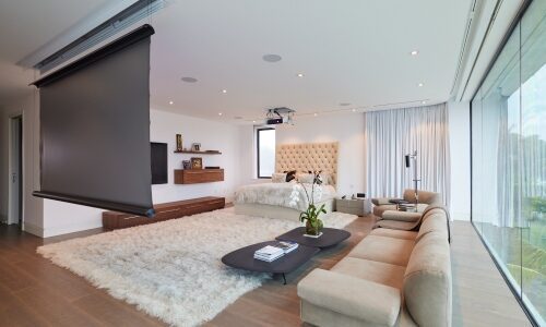 Interior miami master suite in high-rise condo. Integration by MAXICON